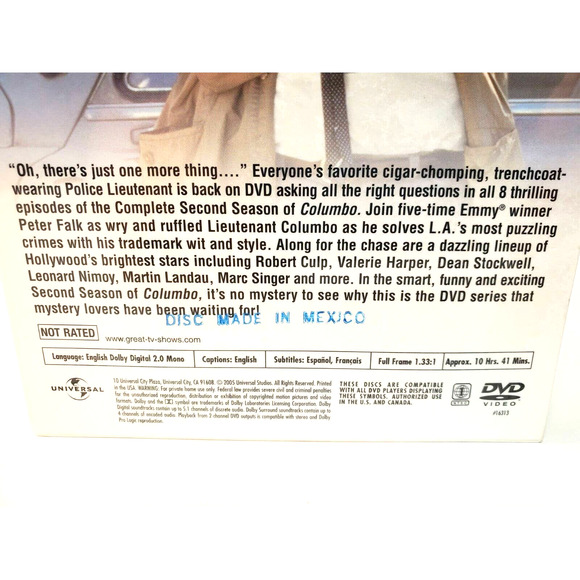 Columbo - The Complete Second Season (DVD, 2005, Full Screen) Brand New - Picture 5 of 9